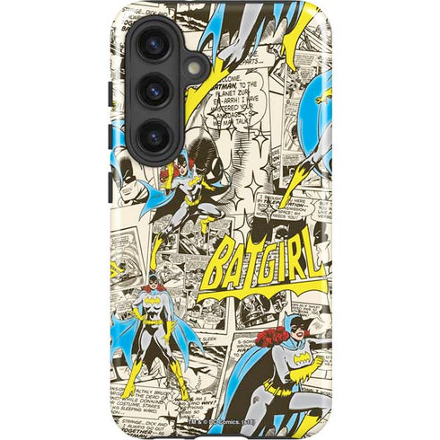 DC Comics Batman Batgirl Vintage Action pose pattern Galaxy S25 Impact Case